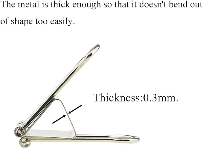 HAHIYO Binder Clips Paper Clamps Spring Steel Sturdy Medium 1.26 inches Width 0.39 Inch Capacity No Sharp Edges Heavy Duty Tight Grip Reusable Silver Metal Bright Finish for Home Office School 13 Pack