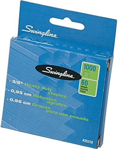 Swingline S.f. 13 Heavy-Duty Staples, 0.38" Leg, 0.5" Crown, Steel, 1,000/box