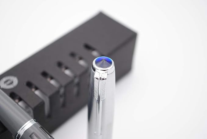 czxwyst 2019 New Version 601 Steel Cap Vacumatic Double Bead Fountain Pen (Battleship Grey with ink window)