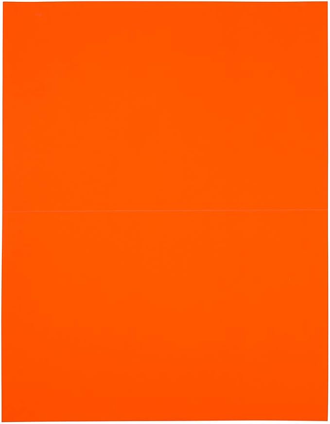 JAM PAPER Shipping Labels - Half Page - 5 1/2 x 8 1/2 - Neon Deep Red/Orange - 50/Pack