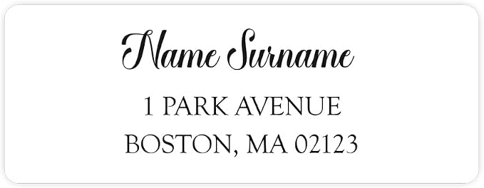 Personalized Return Address Labels – Classic Script Design, Custom Name & Address, Peel & Stick Mailing Labels, 100 Count (1" x 2⅝") by Dotty About Paper