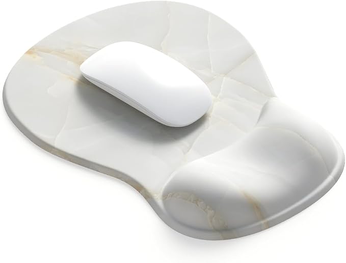 ErgoComfort Gel Wrist Rest Mouse Pad-Ergonomic Office Mousepad with Wrist Support-Non-Slip, Design Desk Accessories Mat for Home&Game Decor (08Marble Vein)