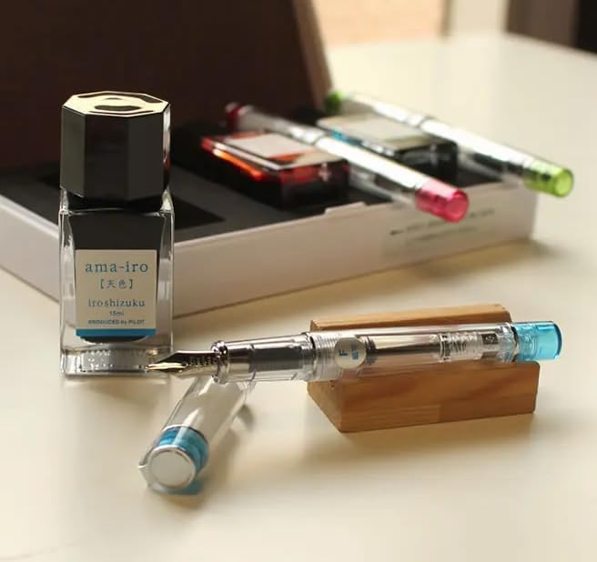 Iro-Ai Pilot Fountain Pen Transparent Orange Fine Point P-FPR-1-TO-F With Original Stylus Ballpoint Touch Pen