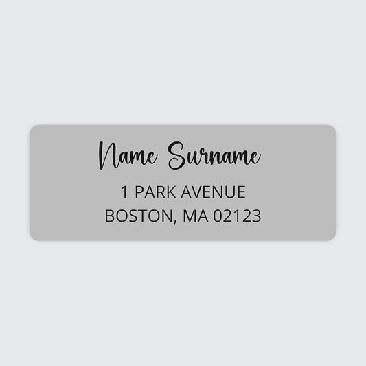 Dotty about Paper Personalized Grey Colorblock - Return Address Labels x 100
