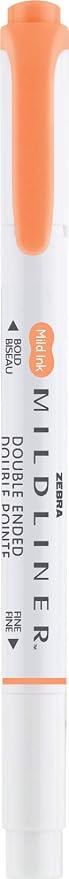 Zebra Pen MILDLINER No Bleed Highlighter, Apricot Color, Dual Tip, 12-Pack | Broad and Fine Point Tip Marker Set, Ideal for Bible Highlighting, Journaling, Office, School and Teacher Supplies (78590upc)