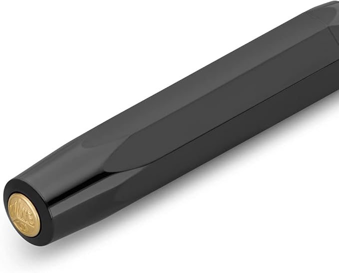 Kaweco CLASSIC SPORT Fountain Pen Black with 23 Carat Gold-Plated Steel Nib and Iridium Tip for Ink Cartridges I Sport Fountain Pen 13 cm I Nib: B (Broad)