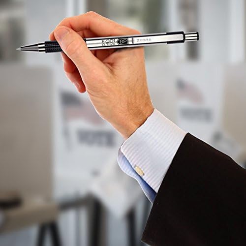 Zebra Pen F-301 Retractable Ballpoint Pen, Stainless Steel Barrel, Fine Point, 0.7mm, Black Ink (Pack of 6, 72 Count Total)