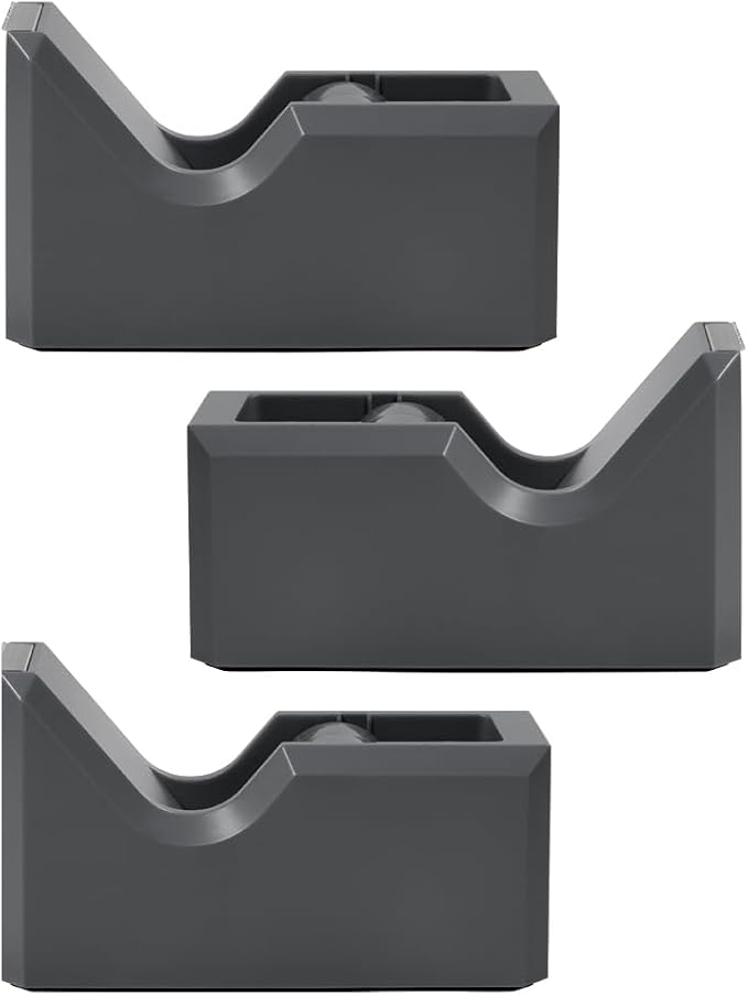 JAM PAPER Colorful Desk Tape Dispensers - Grey - 3/Pack