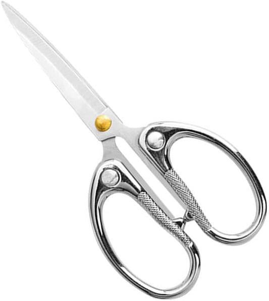 5-inch Small Craft Scissors, Sharp Blades Office Scissors for Desk, Stainless Steel All Purpose Scissors for Office, Home, School, DIY, Sewing, Fabric (Silver)