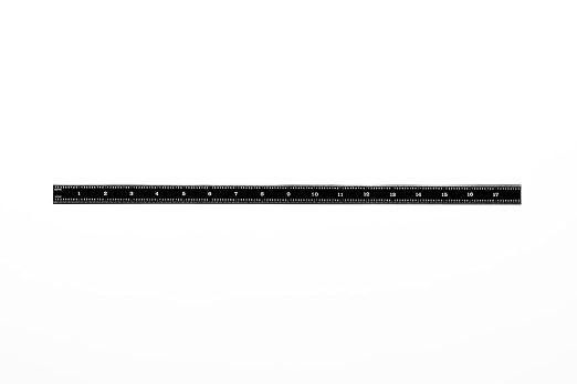 PEC Tools 18" Flexible Metal Ruler, Stainless Steel with Black Chrome Finish, High Contrast, 16R Graduation (1/32", 1/64", 1/50", 1/100"), Easy to Read Machinist Rule for Professionals, Made in USA