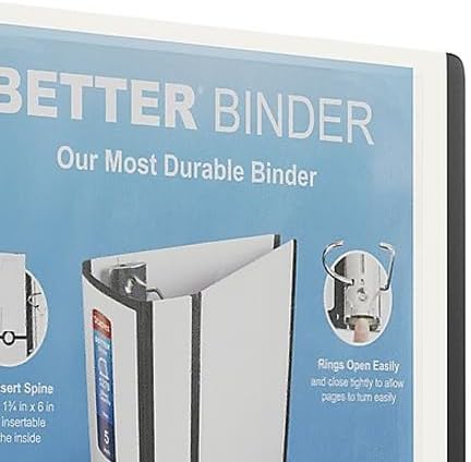Staples Better Binder, 5" Extra‑Capacity Heavy‑Duty D‑Ring Binder, White, Reinforced Spine, Holds 1,050 Sheets, High‑Capacity Organizer for Office & Records, 2‑Pack