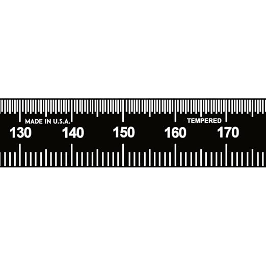 PEC Tools 300mm Flexible Metal Ruler, Stainless Steel with Black Chrome Finish, High Contrast, Fully Metric Graduation (0.5mm, 1.0mm), Easy to Read Machinist Rule, Made in USA