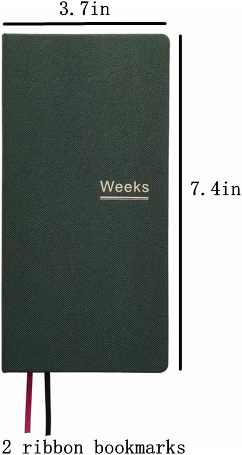 Undated Weekly Planner Notebook Pocket Organizer Appointment Book Journal Notebook A6 Week Plan Notepad (Dark Green)
