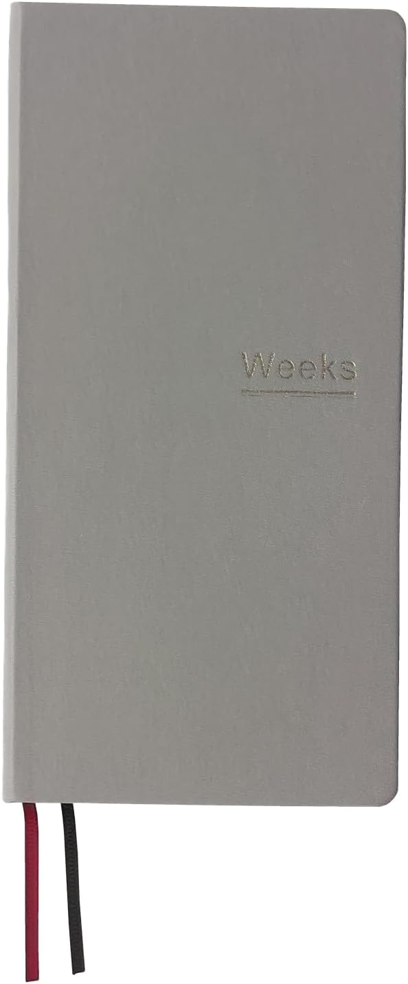 Undated Weekly Planner Notebook Pocket Organizer Appointment Book Journal Notebook A6 Week Plan Notepad (Light Grey)