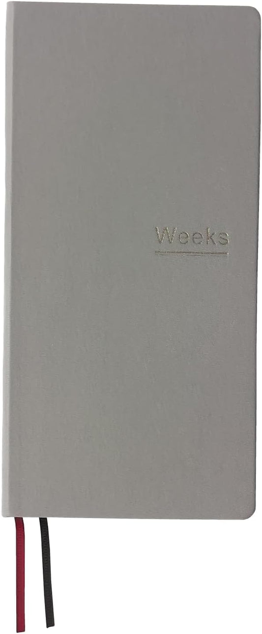 Undated Weekly Planner Notebook Pocket Organizer Appointment Book Journal Notebook A6 Week Plan Notepad (Light Grey)