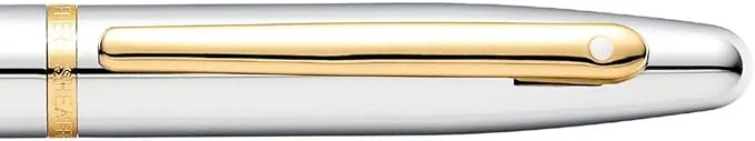 Sheaffer VFM Chrome Fountain Pen with Gold Tone Appointments and Medium Nib