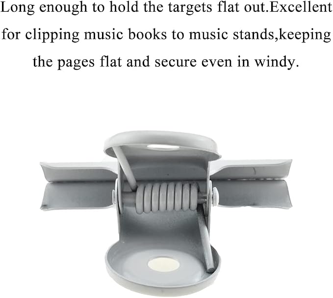 HAHIYO 2.5inch White Bulldog Clips Metal File Hinge Binder Clips Clamps Save Space Strong Spring Jaws Rock Solid Grip Book Lay Flat Deburred Edge for Hang Photos Wall Grid Dog Food 9PCS