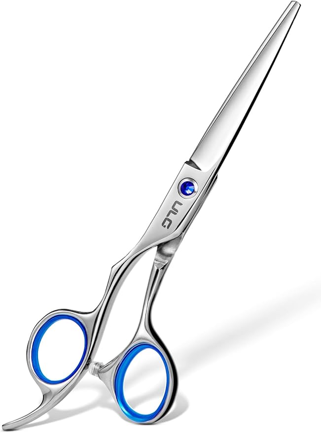 ULG Professional Hair Cutting Scissors 6.5" Blue Left-Handed | Razor Edge Barber Shears, For Salon and Home Hair Cutting Shears, Japanese Stainless Steel, Hand Sharpened