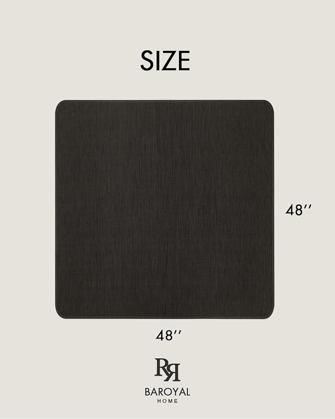 BARoyal Office Chair Mat for Hardwood Floor Under Desk Computer Rolling Chair Mat for Wood/Tile Floor Non-Slip Heavy Duty Desk Rug PVC Plastic Hard Floor Protector 48"x 48" (Espresso)