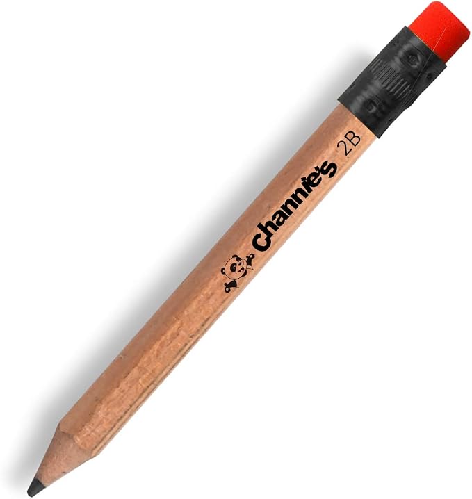 Channie's My First Pencil, Easy-to-Hold Jumbo Pencils for Preschoolers, Kindergarteners & 1st Graders, Brown Wooden 2B Fat Pencils for Kids Ages 3-7, 2 Pack (5 Each) + Sharpener