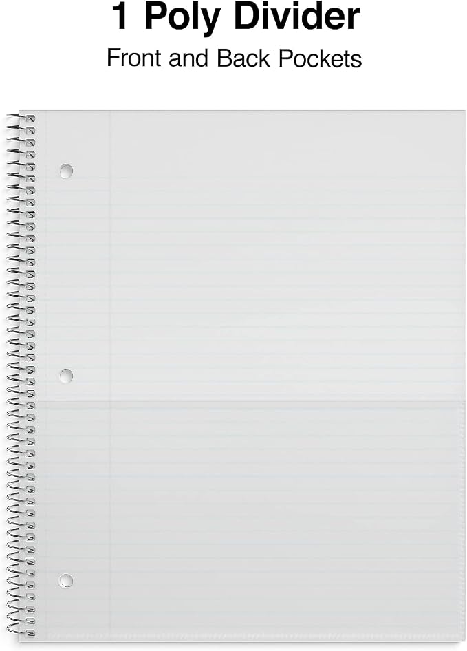 STAPLES Premium 1‑Subject Notebook, 8.5” x 11”, College Ruled, 100 Sheets, Blue, 3‑Pack
