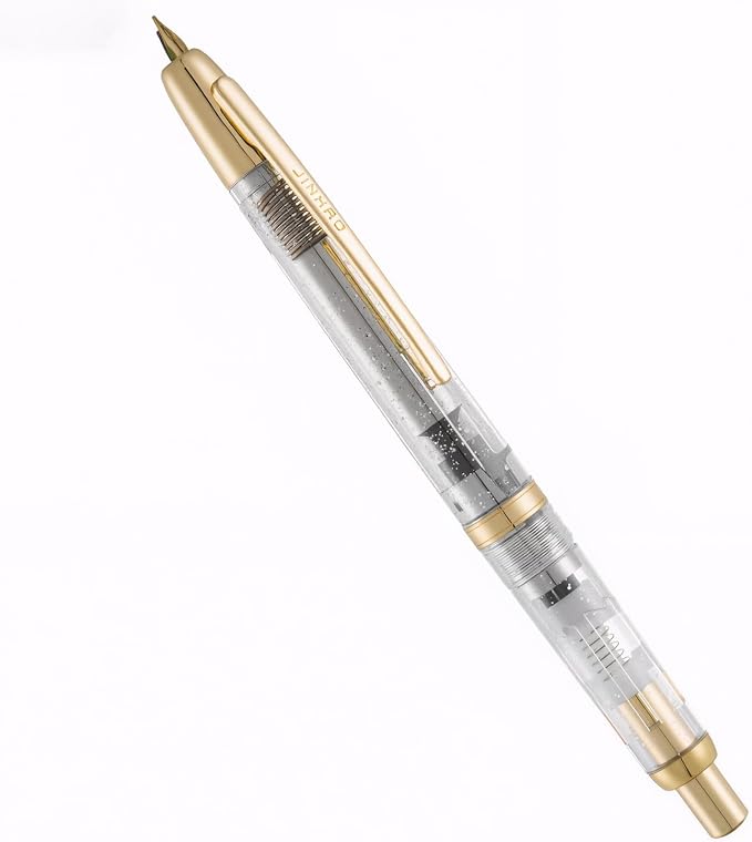JINHAO 20 transparent Press Fountain Pen Retractable EF/F Nib Plastic with Clip Writing Ink Converter