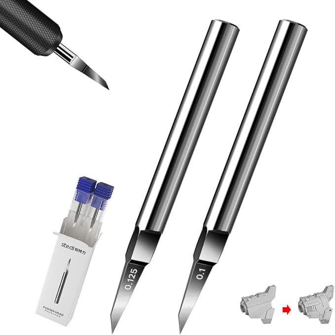 stedi Model Scriber Blades Tungsten Steel 0.1+0.125mm Replacement | Scribing Blades,Scriber Replacement Blades,Scriber Accessories,Panel Line Tool,Gundam Model Kit,Gunpla Tools