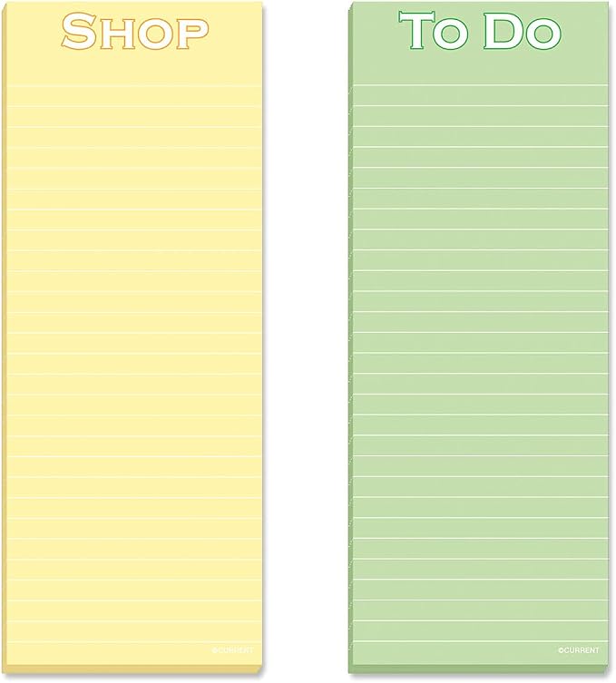 Current Multi-task Shopping List Pads, Set of 12, 2 each of 6 designs, 30 sheets per pad, 2.5 x 6.5