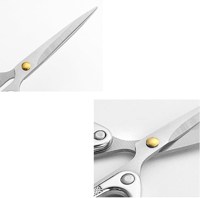 5-inch Small Craft Scissors, Sharp Blades Office Scissors for Desk, Stainless Steel All Purpose Scissors for Office, Home, School, DIY, Sewing, Fabric (Silver)