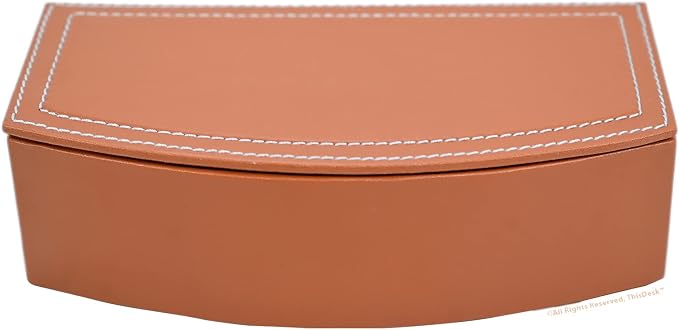 This Desk by Dacasso PU Leather Desk Set - Luxury Leather Desk Pad & Desk Organization Essentials - Office Organization & Executive Office Desk Decor - (Tan, 5 Piece)