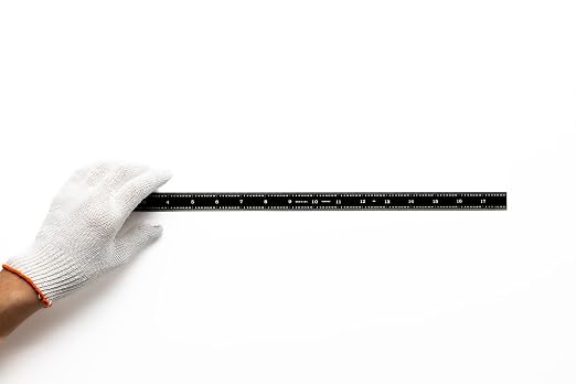 PEC Tools 18" Flexible Metal Ruler, Stainless Steel with Black Chrome Finish, High Contrast, 16R Graduation (1/32", 1/64", 1/50", 1/100"), Easy to Read Machinist Rule for Professionals, Made in USA