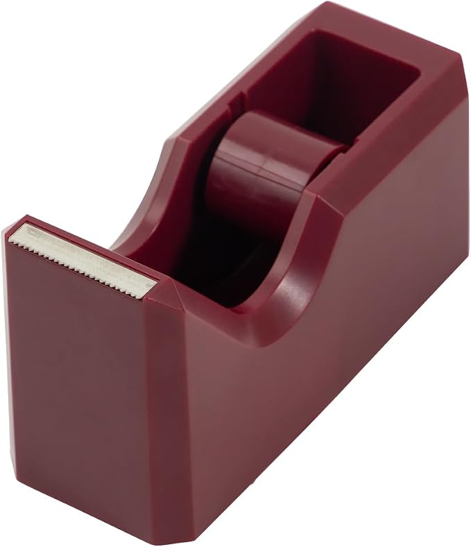 JAM PAPER Colorful Desk Tape Dispensers - Burgundy - Sold Individually
