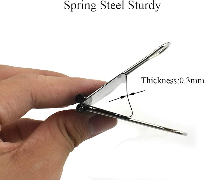 HAHIYO Binder Clips Paper Clamps Spring Steel Sturdy Large 1.97 inches Width 0.74 Inch Capacity No Sharp Edges Heavy Duty Tight Grip Reusable Black Metal Bright Finish for Home Office School 17 Pack