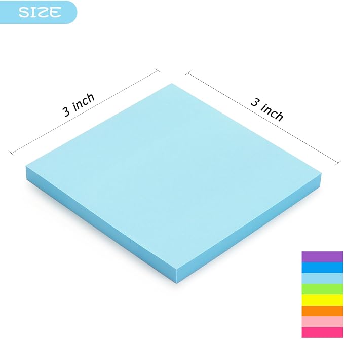 Early Buy Sticky Notes, 8 Bright Color, 3 in x 3 in, 16 Pads | 60 Sheets/Pad, Self-Stick