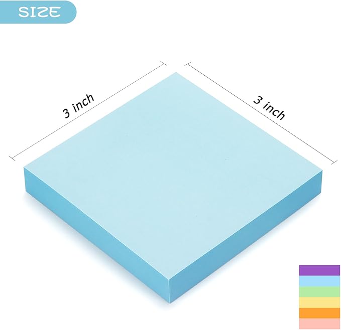 Early Buy Pop Up Sticky Notes 3x3, 6 Pads, 6 Pastel Color, 100 Sheets/Pad | repositionable adhesive, ideal for planners, reminders, and office organization