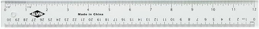 ALVIN Clear Acrylic Ruler, Scratch Resistant, Multipurpose Drawing, Drafting, and Design Tool, Great for Both Students, Hobbyists, and Professionals Model T40-12 - 12 inches
