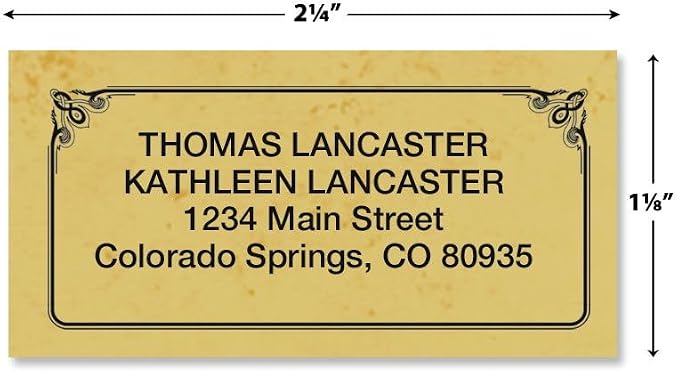 Antique Personalized Return Address Labels- Set of 144, Large Self-Adhesive, Flat-Sheet Labels, by Colorful Images