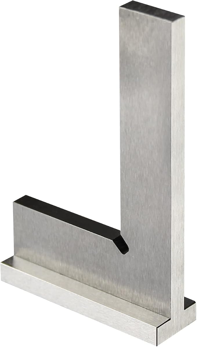 Precision Machinist Square 4 Inch Engineer Square 90 Degree Right Angle Ruler Ground Hardened Steel with Seat 4 x 2.8 Inch