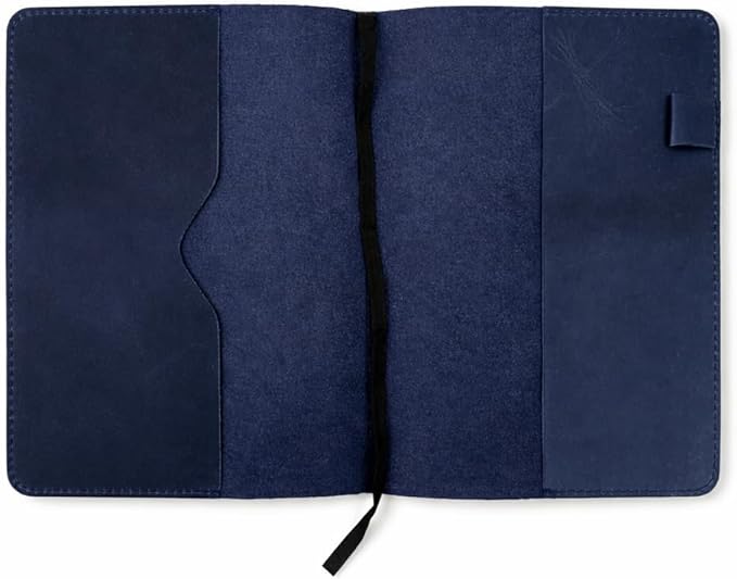 Premium Leather Journal Cover A5 – Handmade Refillable Notebook Cover Sleeve with Pen Holder for Writing, Travel & Business Use 5.75 x 8.25 (Blue)
