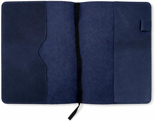 Premium Leather Journal Cover A5 – Handmade Refillable Notebook Cover Sleeve with Pen Holder for Writing, Travel & Business Use 5.75 x 8.25 (Blue)