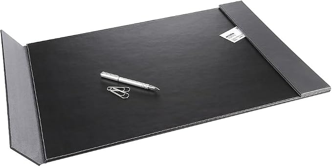 Artistic Monticello Executive Desk Pad, Smooth Writing Desk Mat That Protects Desktop from Scratches & Stains, 24" x 19", Black/Gray