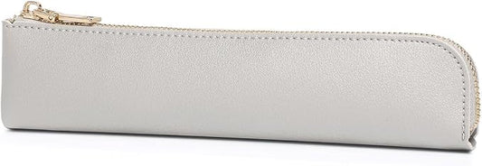 Slim Pencil Case Small Pencil Pouch Pen Case (Pearl Silver/FL)
