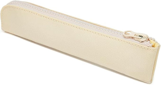 Slim Pencil Case Small Pencil Pouch Pen Case (Cream/OF)