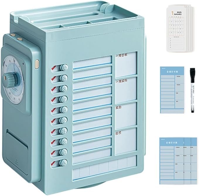 Desk Organizers with Visual Times Timer Rotating Pen Holder for School Office