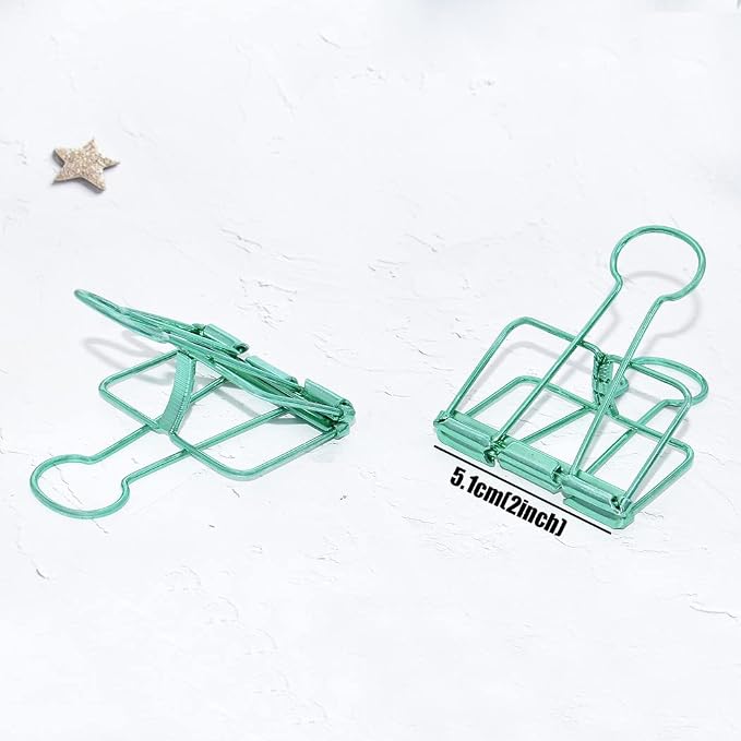 Extra Large Binder Clips 2 Inch, Big Paper Clamps Green for Office School Supplies (15Pcs)