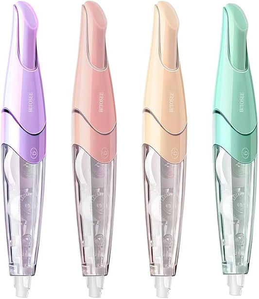 White Correction Tape, Retractable Refillable Correction Tape, With Smooth Pull Out Tape Applicator, Aesthetic Cute Correction Pen for Office Supplies