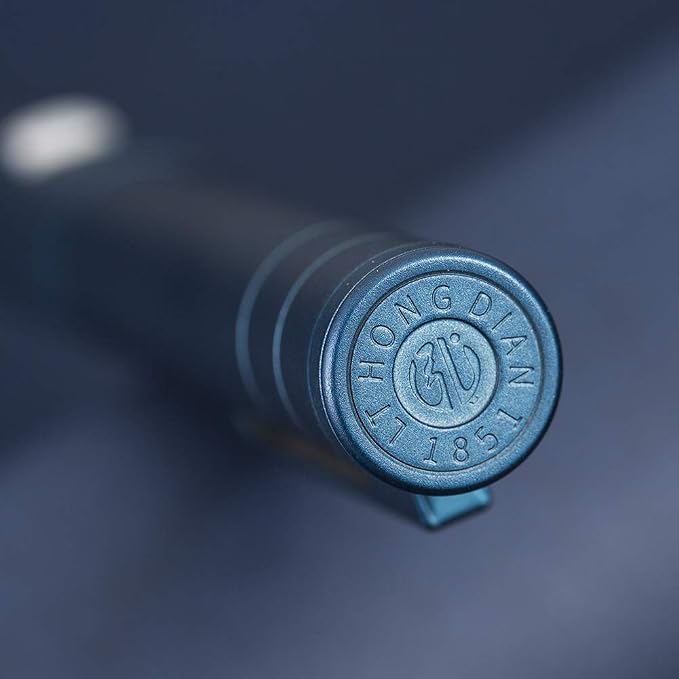 Hongdian 1851 Dark Blue Forest Fountain Pen Medium Nib, Classic Design with Converter and Metal Pen Case