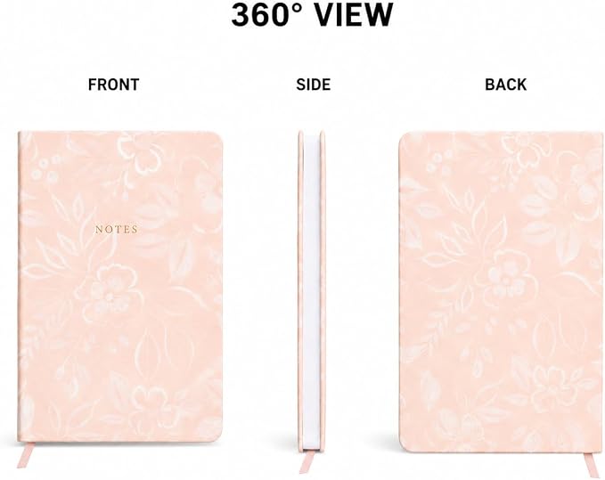 WORLD TRAVELER Large Lined Journal Notebook 256 Ruled White & Ivory Pages | Lay-Flat Binding, Gilded Page Edges Resist Wear, Reinforced Square Corners, Bleed-Resistant Smooth Paper