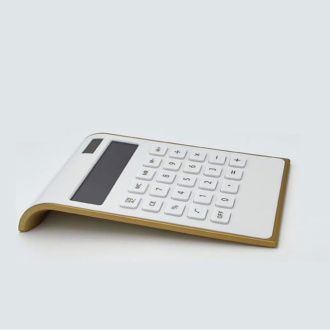 Benkaim Solar Gold Standard Function 10-Digit Desktop Calculator for Office, Home