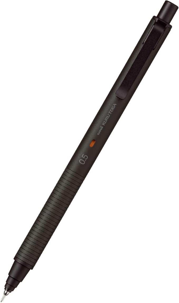 Uni Kuru Toga Metal Mechanical Pencil, Auto Lead Rotation, 0.5mm Fine Point, All-Metal Body, Nocturne Black, M5KH1P.24
